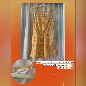 This beautiful, groovy floral J.crew dress w/ side pockets. Size 4